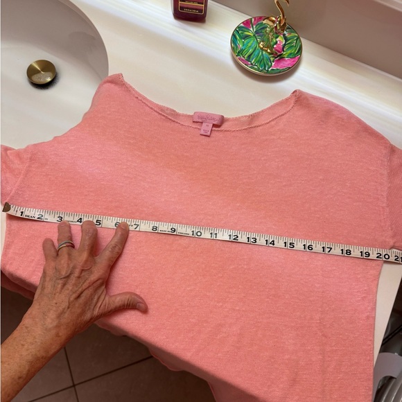 🦩🌴Lilly Pulitzer Linen pull over, light weight coral pinkish color🌴🦩EUC - Picture 2 of 4